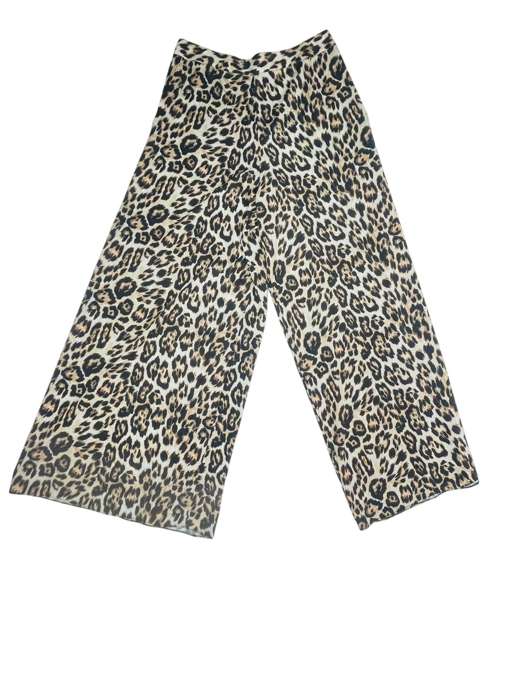 Alice + Olivia Leopard Print Wide Leg Palazzo Pants Size M Made In NYC Excellent